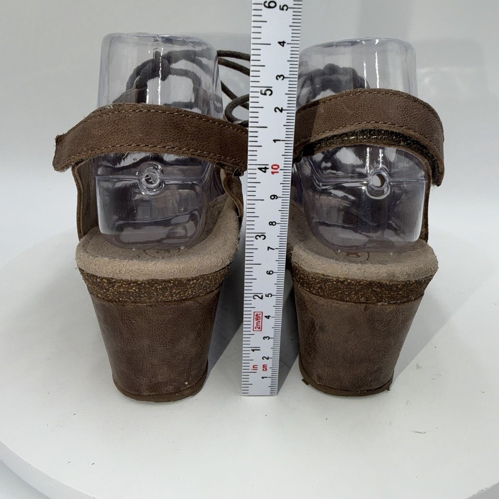 Aetrex Giselle Women's Sandal Brown Leather Wedge 8.5 Gladiator Slingback Shoes - Picture 5 of 8
